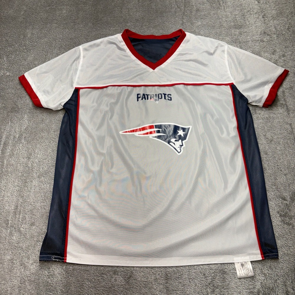 BDA NFL Patriots Reversible Jersey Adult Large Blue White Good Flag Football - Picture 5 of 11